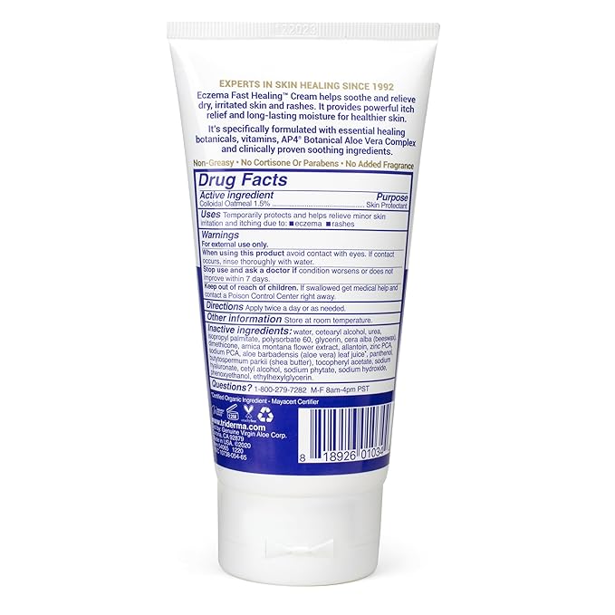 TriDerma Eczema Cream Fast Healing Eczema Relief for Face and Body, 6.0 Ounce Tube
