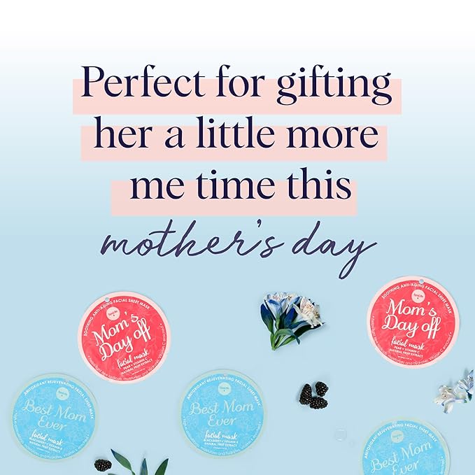 SpaLife Made for Mama Facial Mask Duo – Antioxidant Rejuvenating & Soothing Anti-Aging Facial Sheet Masks – Face Masks Skincare Set – Hydrating Face Masks – 10 Pack – Natural Fruit Extract Formulas