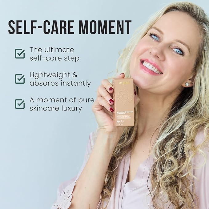 Gin Amber Beauty - Advanced Hyaluronic Acid Serum For Face - Hydrating Facial Serum - Face Serum Hyaluronic Acid (1 fl. oz, 30 ml)
