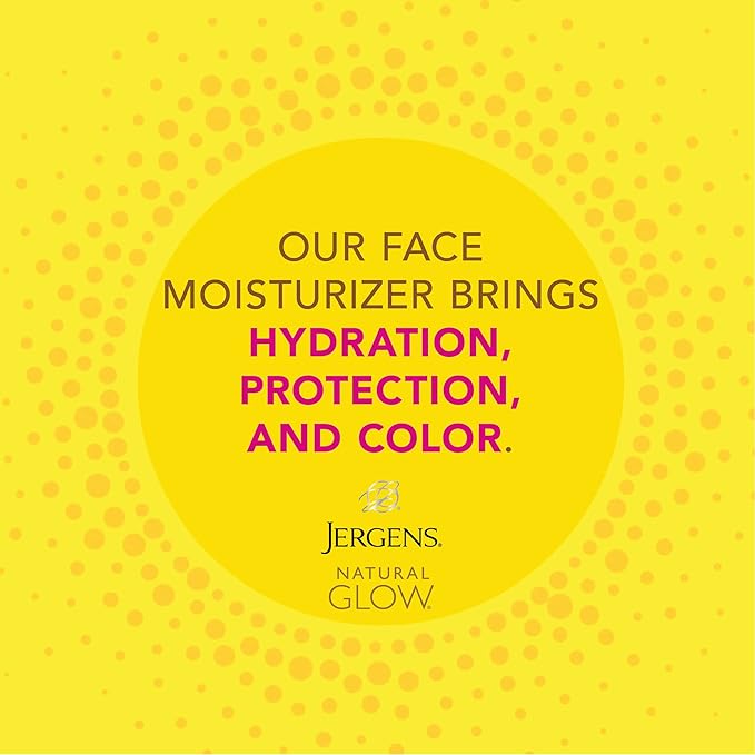 Jergens Natural Glow Self Tanner Face Moisturizer, SPF 20 Facial Sunscreen, Medium to Deep Skin Tone, Sunless Tanning, Oil Free, Broad Spectrum Protection UVA and UVB, 2 oz (Packaging May Vary)