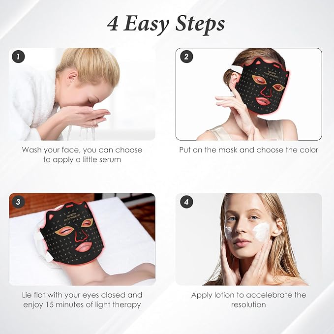 Red Light Therapy for Face, 7 Colors LED Face Mask Light Therapy At Home, Led Face Mask Light Therapy