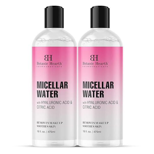 Botanic Hearth Micellar Water | Gently Cleanses, Makeup Remover With Dual|Phase Formula, Pack Of 2 (16 Fl Oz Each) | Suitable For All Skin Types