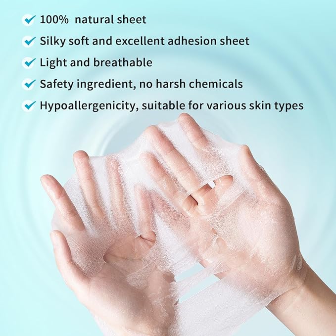 12 Pack Sheet Face Masks Skincare, Collagen Face Mask Hyaluronic Acid Hydrating Face Sheet Masks for Women Skin Care, Vitamin C Face Masks for All Skin Types, Moisturizing, Brightening, Anti-Aging