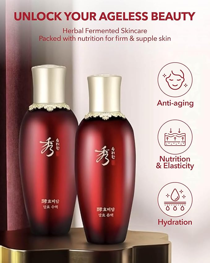 Sooryehan Hyobidam (Fermented Toner, 5.1fl oz) - Korean Skin Care. Highly Nourishing & Hydrating Toner for Firm Skin by LG Beauty. Wild Ginseng.