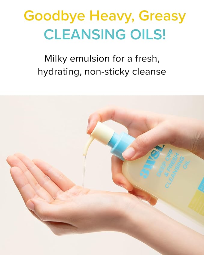 3W8L Deep Off & Fresh Cleansing Oil, Sunscreen remover, Oil Cleanser for Face, Jojoba oil, Deep cleansing, Make up blackhead pore remover, korean skin care, zero irritation on eyes