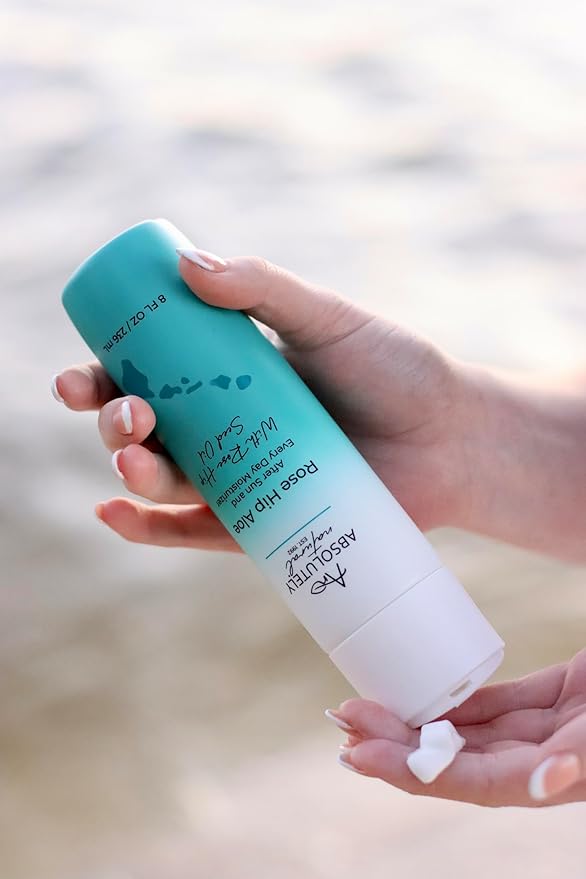 After Sun Lotion & Moisturizer with Aloe Vera, Rose Hip Oils, & Vitamin E | Helps Prevent Anti-Aging & Sunburn Relief - 8 Fl Oz