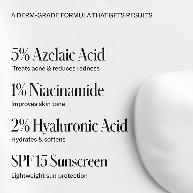 Geologie Clear Skin Face Cream | Clear System Daily Moisturizer with SPF15 for Acne-Prone Skin | Azelaic Acid, Niacinamide & Hyaluronic Acid | Lightweight & Oil Free | 60 ML