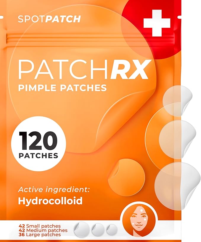 Acne Patches (120 Count) with Tea Tree Oil, Hydrocolloid Pimple Patches for Face - Zit Patch Acne Dots - Cystic Acne Patches Treatment - Pimple Patch with 3 Size Acne Stickers