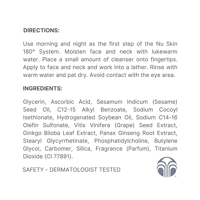 Nu Skin 180°® Face Wash | 4.2 fl. oz. | Vitamin C Cleanser with Antioxidants | Hydrating Face Wash for Smooth and Radiant Skin | 2 Pack