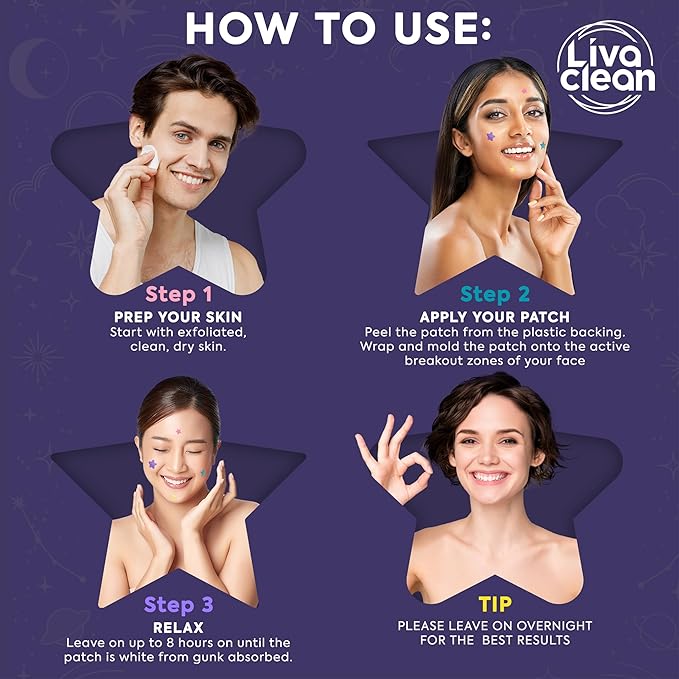 LivaClean 720 CT (3 Pack of 240) Superstar Pimple Patch for Face - Salicylic Acid & Tea Tree, Hydrocolloid Acne Patch, Pimple Patches Star Cute Zit Patches - 3 Sizes