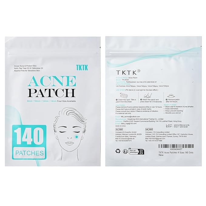 Pimple Patch Acne Patch, 4 Sizes 280 Patches Acne Absorbing Cover Patch, Hydrocolloid Invisible Acne Patches For Face Zit Patch Acne Dots Tea Tree, Calendula Oil - 2 Pack
