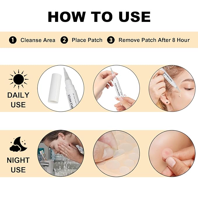 Pimple Patches for Face,Pimple Patch Pimple Stickers - Hydrocolloid Acne Patch for Covering Zits and Blemishes,Invisible Spot Rescue Pen-Quickly Covering and Shrinking Acne