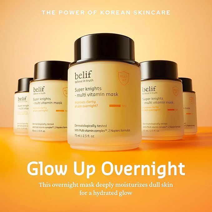 belif Vitamin C Overnight Butter Mask – Hydrating & Rejuvenating Sleeping Mask with Multi Vitamin Complex for Plumping Dull Skin & Refining Uneven Texture, Korean Skincare, 2.5 fl.oz