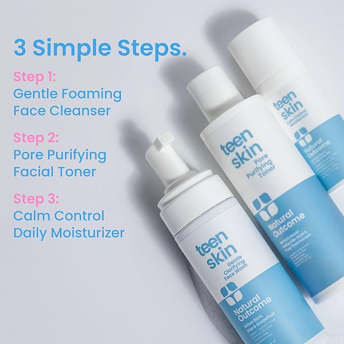 Teen Skin Face Wash | Gentle Foaming Daily Boys & Girls Facial Cleanser Lotion | Natural Non-toxic Ingredients | For Teens, Preteens & Kids Looking to Prevent Acne | 5 oz