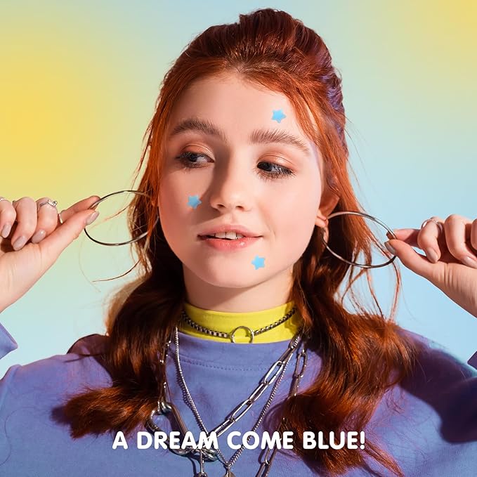 AUSLKA Star Pimple Patches - 150 Count - Hydrocolloid Pimple Patches,Cute Star Shape, Blue Colors,Spot Stickers For Face And Skin,Temporary Mirror