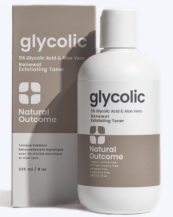 Glycolic Acid Toner 5% for Face | Gentle Exfoliating Toner - with Aloe Vera & Quinoa Extract | Advance Anti-Aging Toning Solution Rejuvenates Skin & Minimizes Pore Appearance | 8 oz