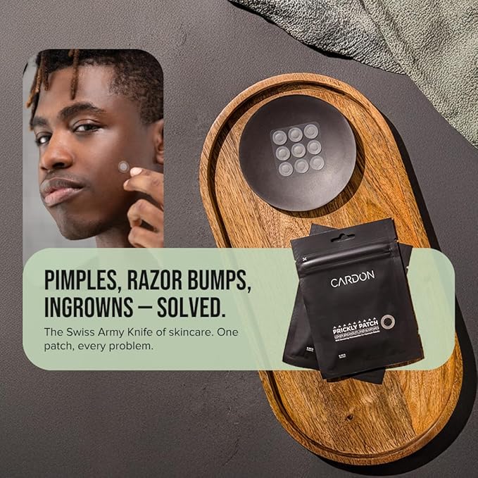 Cardon Microneedle Patches - Microdart Acne Patch with Salicylic Acid, Niacinamide & Hyaluronic Acid - Korean Pimple Patches to treat Zits, Blackheads, Blemishes, Razor Bumps, Ingrown Hair - (9 count)