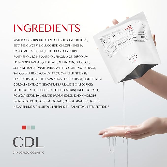 Relax Sheet Mask, 25mlx5pcs, Soothing Cooling Face Mask, Reduces Redness Swelling, Moisturizing Sheet Mask, Irritation-Free with Natural Ingredients with Pumpkin Extract & Dragon’s Blood