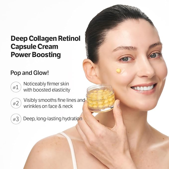 SUNGBOON EDITOR Deep Collagen Retinol Power Boosting Capsule Cream | Microneedling, White Spicules, Skin Firming, Hydration for Dry Skin, Wrinkles, Face Moisturizer, Retinol Cream for Face, 1.69 fl.oz
