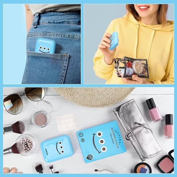 AUSLKA Pimple Patches for Face (150 Patches),Hydrocolloid Blemish Patches,Invisible Spot Cover for Face and Skin - with Temporary Mirror