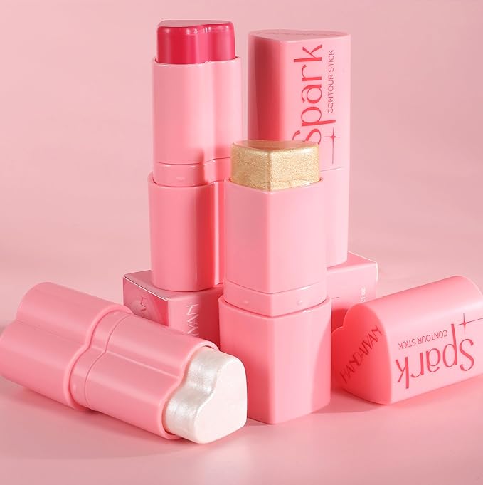Heart Blush Stick, Matte Rouge Stick, Cheek Contour (01#, 0.) 21 OZ
