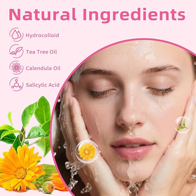 Pimple Patches for Face, 300pcs 4 Size Hydrocolloid Acne Patches for Covering Zits and Blemishes, Hydrocolloid Patch with Salicylic Acid, Tea Tree Oil and Calendula Oil