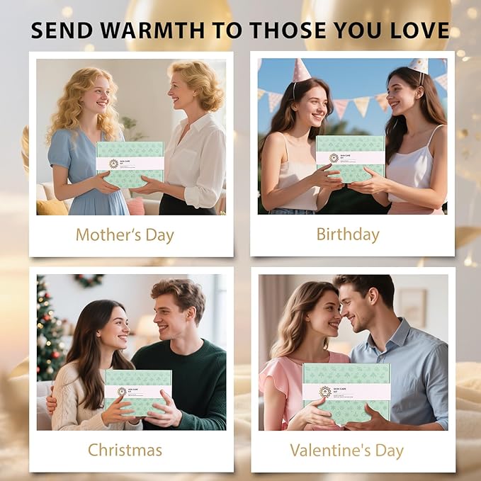 Facial Skin Care Set & Spa Kit - Gift for Men & Women Ideas, Self-care Relaxation Gifts, Skin Care Collection with Essential Oils, Hyaluronic Acid Serum, Vitamin E, Tea Tree, Dad, Mother's Day