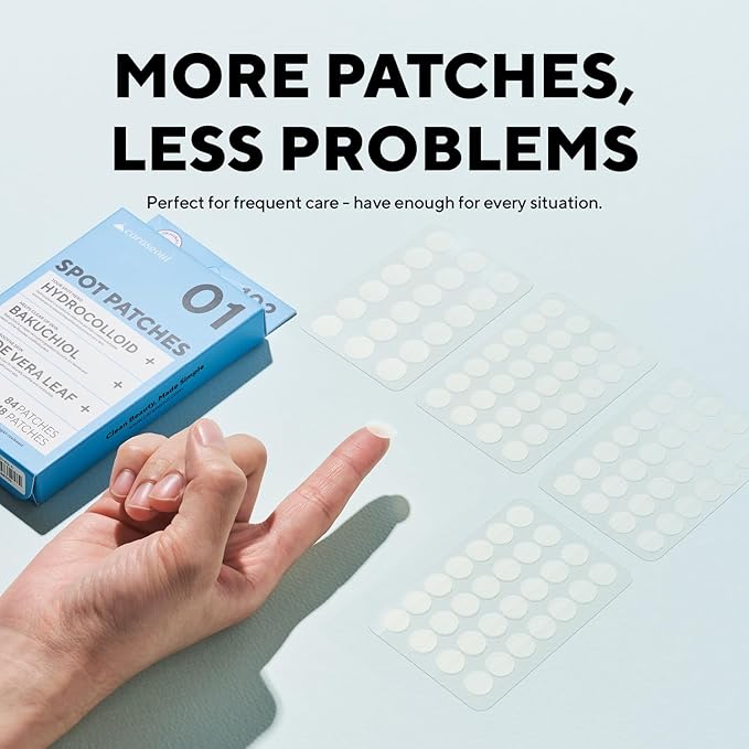 caraseoul Pimple Patches, 2 Size Hydrocolloid Acne Patch for Zits and Blemishes, Bakuchiol & Aloe Vera, Korean Skin Care, Easy to Use – Dermatology Tested