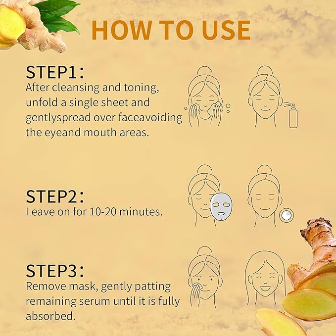 Sheet Masks Turmeric Face Sheet Mask for Acne, Anti Acne Face Sheets Mask, Face Mask Skin Care, Hydrating Face Masks Skincare, Facial Mask Sheet Facial Masks for Breakouts Pimple Oil Control 10 Sheets