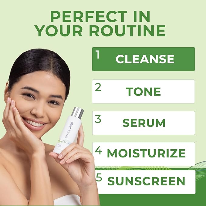 NEUTRIDERM Detox Gentle Exfoliating Face Wash – Glycolic Acid Gel Cleanser for Acne-Prone, Oily & Combination Skin – Deep Cleanser, Pore Refining, Waterproof Makeup Remover – 120ml (4.1 fl oz)