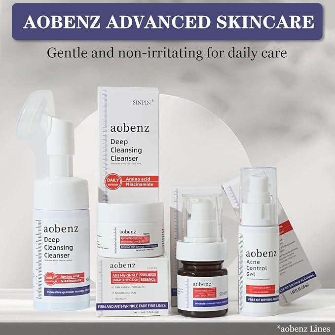 SINPIN aobenz Gentle Face Cleanser with Scrubber - Foaming Facial Cleanser for Dry, Sensitive, Oily, Acne Skin | Natural Face Wash for Women & Men, Niacinamide & Hyaluronic Acid | Hydrating, 3.38 FL