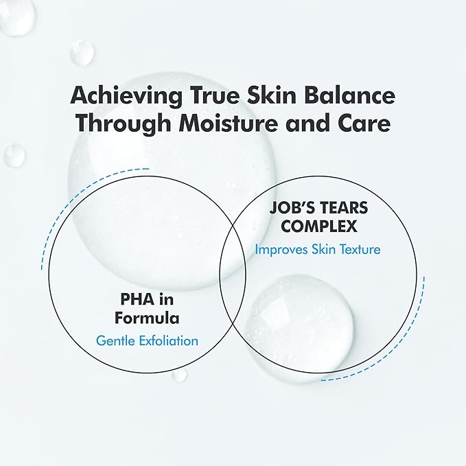 Moisture Balancing Face Toner - Korean Skincare for Sensitive Skin, Hydrating & Soothing with Exfoliating PHA and Hyaluronic Acid, Botanical, Sulfate-Free, Low pH Daily Toner (10.14fl oz)