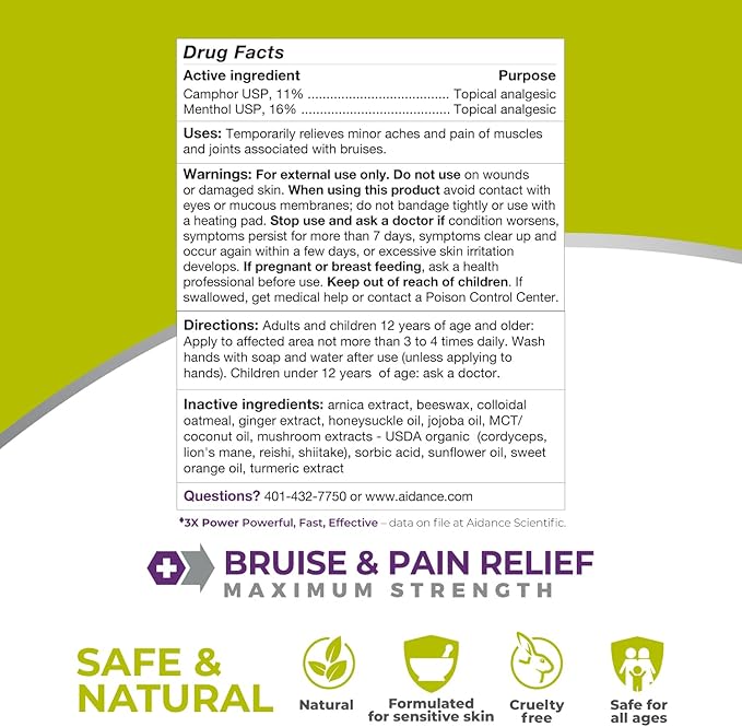 terrasil Bruise Cream for Thin Skin Bruises, Senile Purpura Treatment, Fast Healing of Discoloration, Swelling with Arnica Extract and Natural Ingredients for Elderly Skin Bruising, 1.7 Oz