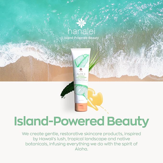 Hanalei Aloe E Face Gel Cleanser – Aloe Vera Face Wash for Sensitive, Oily & Dry Skin – Gentle, Oil-Free, Hydrating with Vitamin E – Vegan, Cruelty-Free Hawaiian Skincare – Made in USA (5 oz)