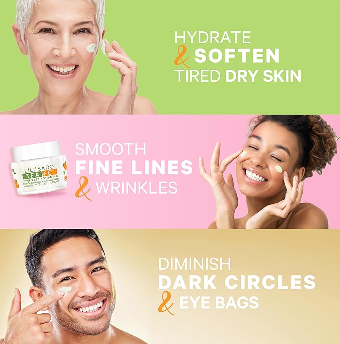 LILY SADO TEA+C™ Green Tea & Vitamin C Moisturizer - Antioxidant, Anti-Aging Anti-Wrinkle Daily Moisturizing Lotion - Hydrates, Softens, Firms & Tones for Luscious, Radiant Skin. For Women & Men