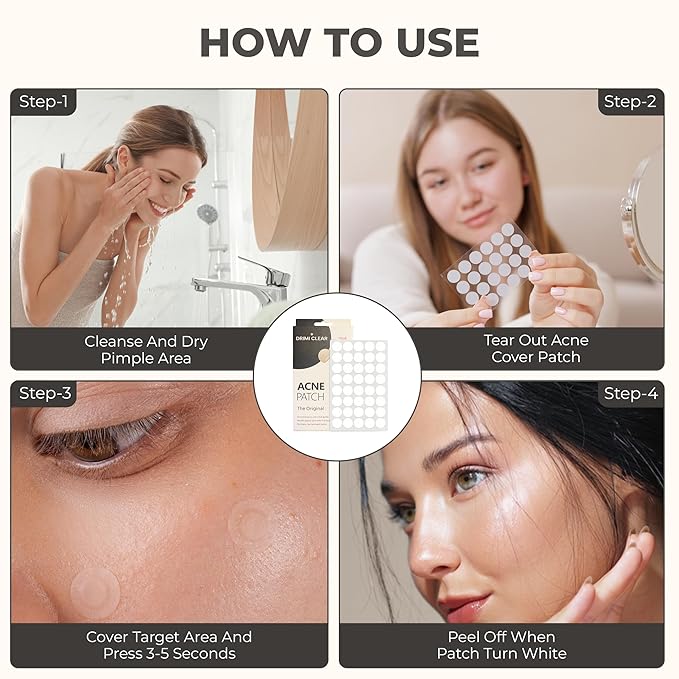 Drimiclear™ - #1 Hydrocolloid Acne Pimple Patch for Covering Zits and Blemishes in Face and Skin, Vegan-friendly and Not Tested on Animals (36 Count)