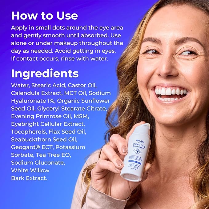 Moisturizing Eye Cream – Optometrist & Dermatologist Recommended – Soothes Dry, Itchy, Sensitive Skin – Natural, Fragrance-Free, Preservative-Free, Non-Comedogenic