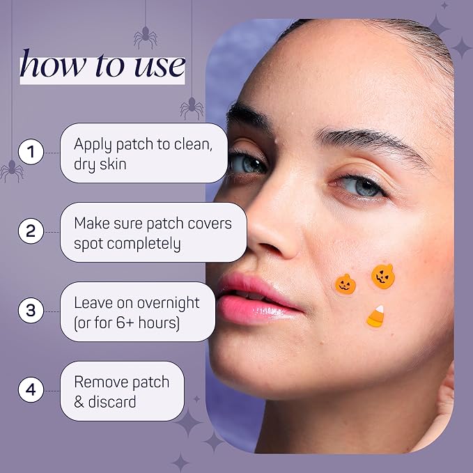 SpaLife Beauty Glow in the Dark Halloween Pimple Patches for Face | Korean Hydrocolloid Zit Patches for Face | Pimple Stickers Halloween Gifts for Women | Blemish Patch | Cute Acne Patch | 288 Count