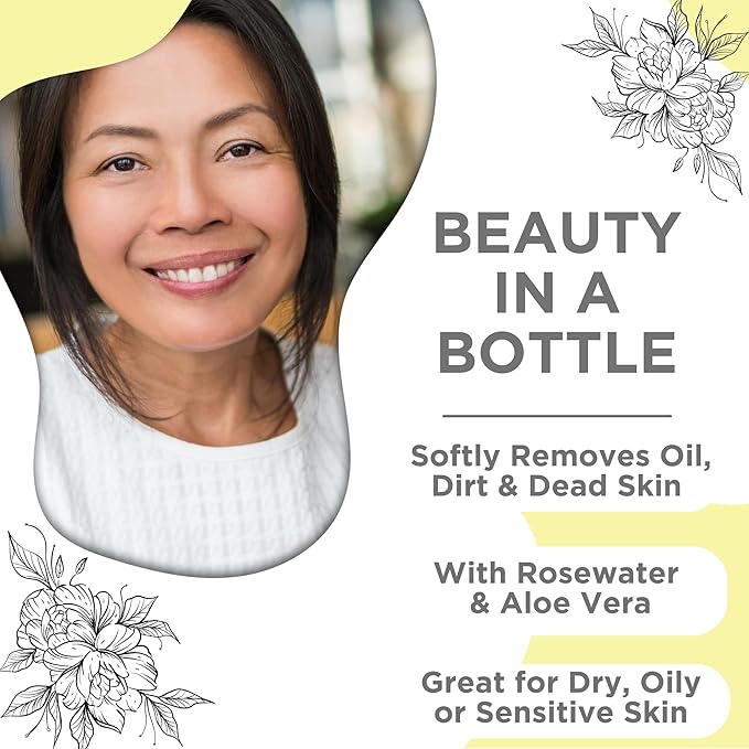 Skin Nation Hydrating Gentle Rosewater Toner with Aloe Vera and Chamomile, Alcohol-Free and Paraben-Free, for Dry, Sensitive, Oily and Combination Skin, 5 oz