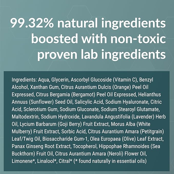 Daily Radiance Face Serum with Vitamin C & Hyaluronic Acid | Hydrates, Brightens & Fights Aging, Protects from Sun Damage | With Botanical Extracts, Adaptogens & Nourishing Oils | 30ML