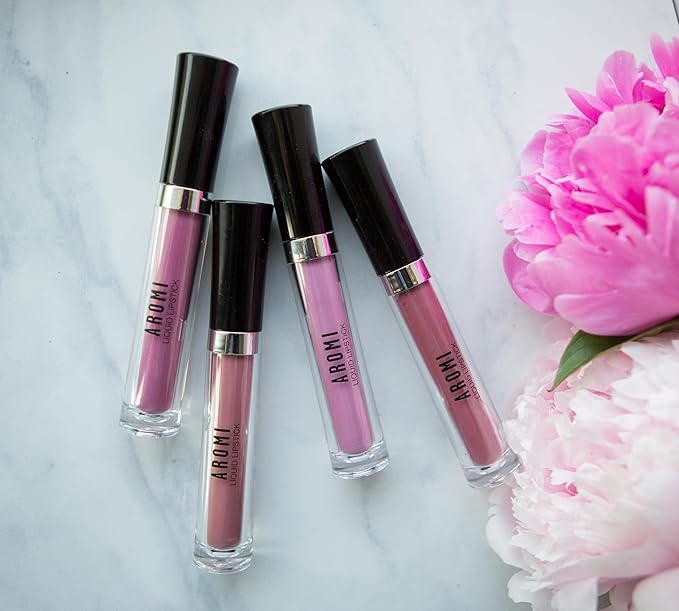 Aromi Mauve Matte Liquid Lipstick | Rosy Pink Lip Color with Blue Undertones, Vegan, Cruelty-free, Long-lasting Makeup, Waterproof, Handmade (Miss Mauve)