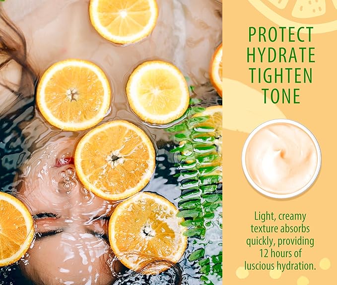 LILY SADO CITRUS KISS™ Vitamin C Moisturizer - Anti-Wrinkle Natural Vegan Daily Face Moisturizing Lotion - Hydrates, Softens, Firms & Tones for Healthy, Glowing & Radiant Skin. For Women & Men