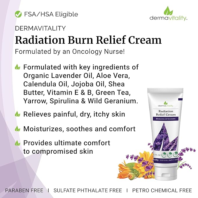UltimateVitality Radiation Burn Relief Cream – Calendula Cream for Radiation Patients, Natural, Organic, Paraben, Pthalate Free - 6 ounces