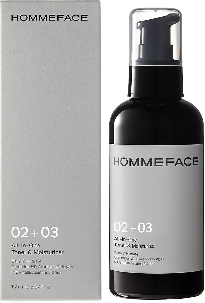 HOMMEFACE All-in-One Face Toner & Moisturizer for Men, 5.07 fl. oz., Lightweight, Alcohol-Free, After Shaving, for Dry, Combination & Oily Skin