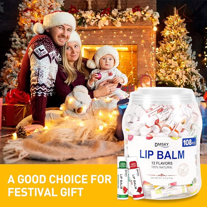 DMSKY Lip Balm Bulk 108 Pack,