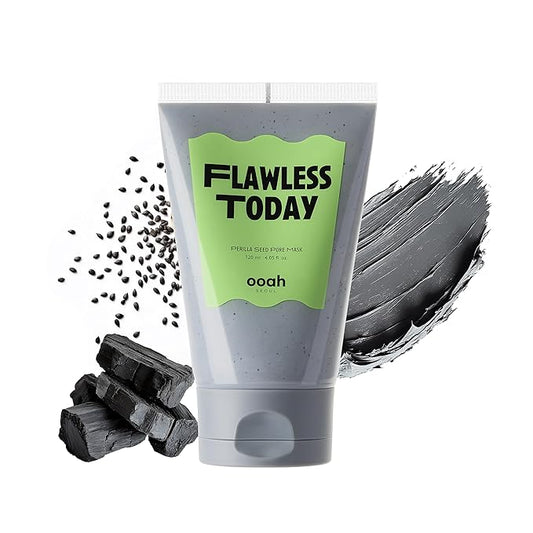 FLAWLESS TODAY Pore Refining Face Mask | Korean Skincare for Oily, Acne-Prone & Textured Skin | Charcoal & Perilla for Pore Tightening | 120ml 4.05fl.oz