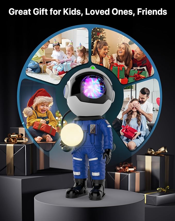 Rossetta Astronaut Galaxy Projector, Star Projector for Bedroom, LED Night Light for Kids Room with Timer and Remote, Room Decor Aesthetic, Home Decor, Gifts for Adults, Teens, Christmas, Birthday