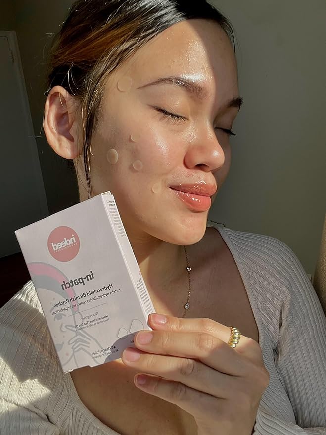 INDEED Labs In-Patch - Hydrocolloid Acne Pimple Patch for Covering Zits and Blemishes, Spot Stickers for Face and Skin, Fast acting -Niacinamide &Tea Tree Oil Helps Fight Dark Spots - 48 Patches