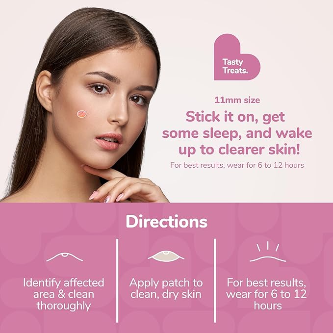 BioSwiss Pimple Patches, Tasty Treats Shaped Acne Patch for Zits and Blemishes, Hydrocolloid Spot Stickers for Face and Skin, 144 Count