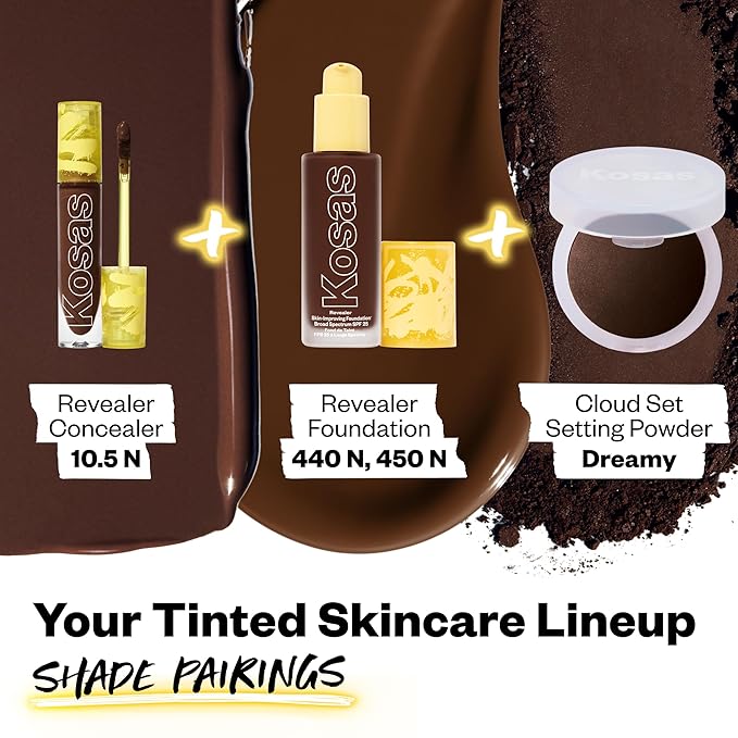 Kosas Revealer Concealer - Medium Coverage Makeup with 10.5 N)